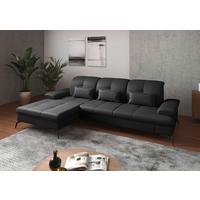 ECKSOFA Amica Schwarz S: 185x279cm - Schwarz, KONVENTIONELL, Leder (185/279cm) - Sit & More