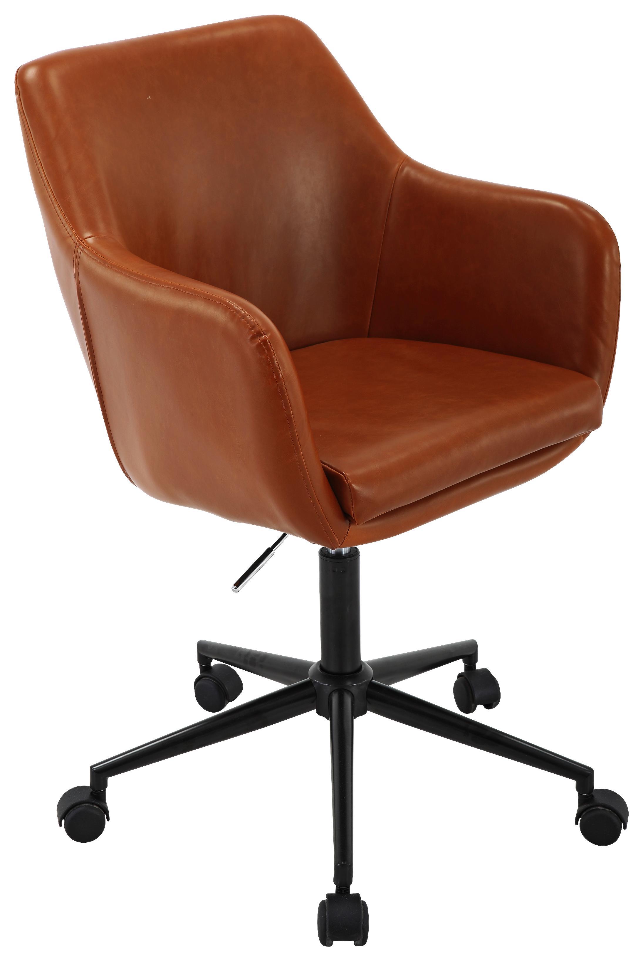 Drehstuhl Homeoffice B: 57 cm Braun - Schwarz/Braun, MODERN, Textil/Metall (57/88-100/55cm) - Luca Bessoni