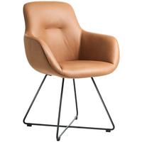 STOLIČKA S PODRÚČKAMI CROSS-CHA - čierna/koňaková, Basics, kov/textil (62/89/61cm) - Celina Home