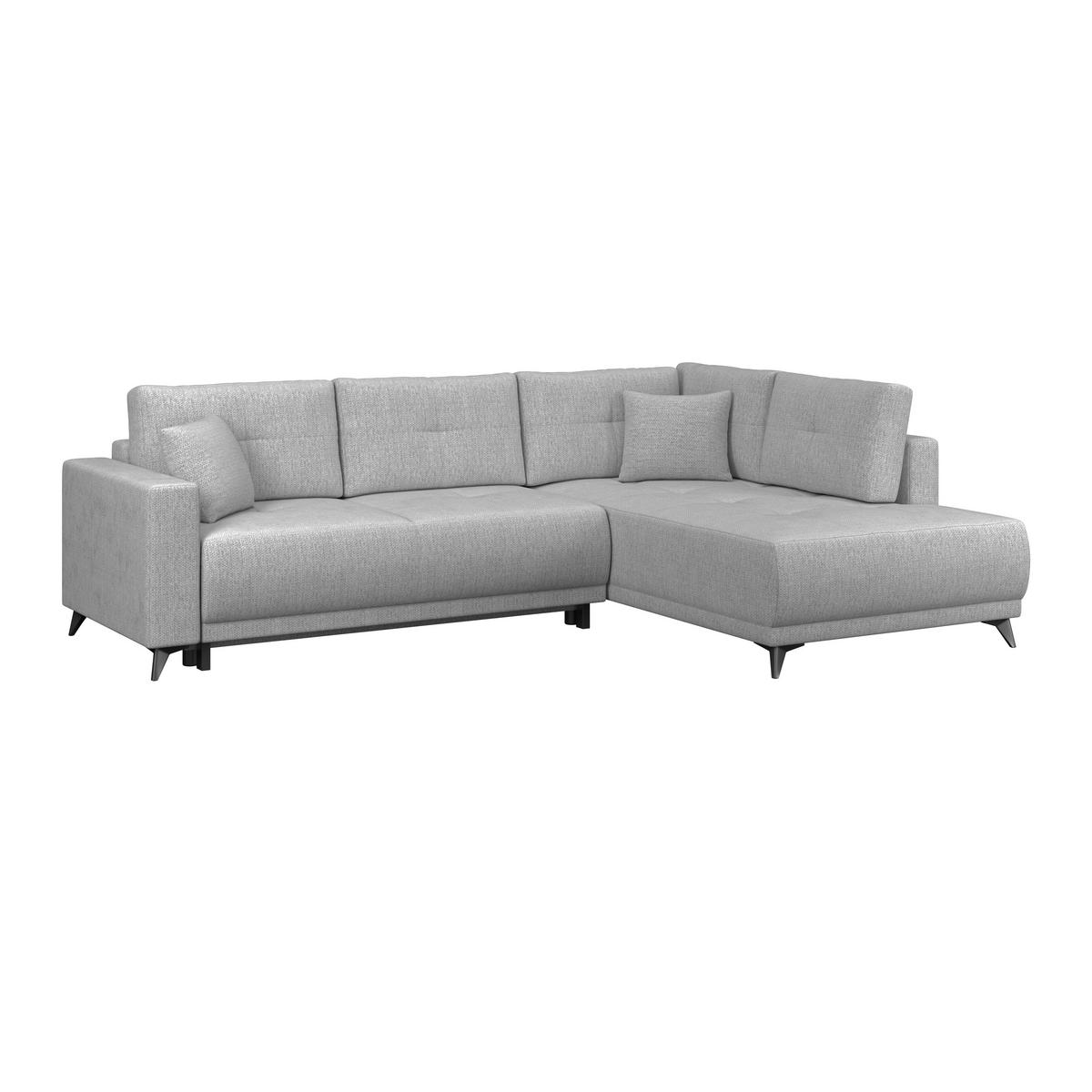 Rohová sedačka TEXAS, pravá, tmavosivá - čierna/tmavosivá, Konventionell, drevo (259/203cm) - Based