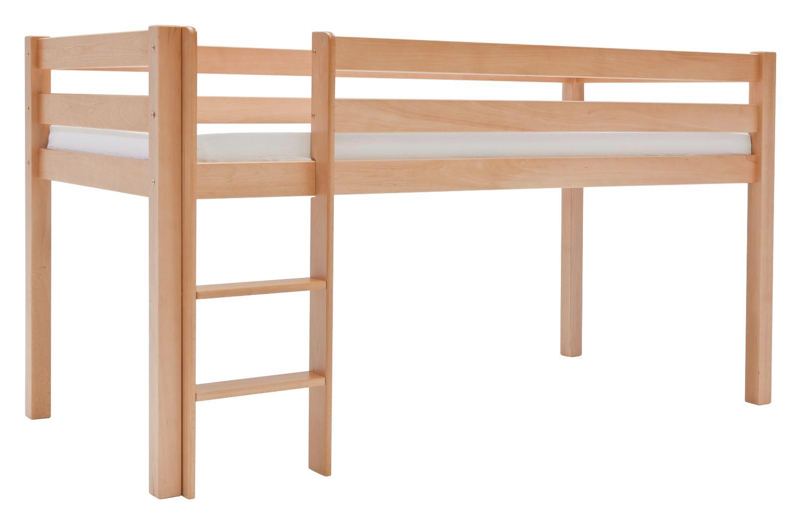 mittelhohes Bett Alex 90x200 cm Buche Massiv - Buchefarben, Design, Holz (90/200cm)
