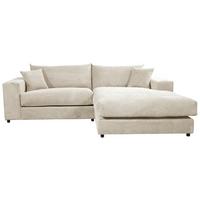Ecksofa Funny S Rechts Creme S: 265x180 cm - Creme/Schwarz, Basics, Textil (265/180cm) - Livetastic