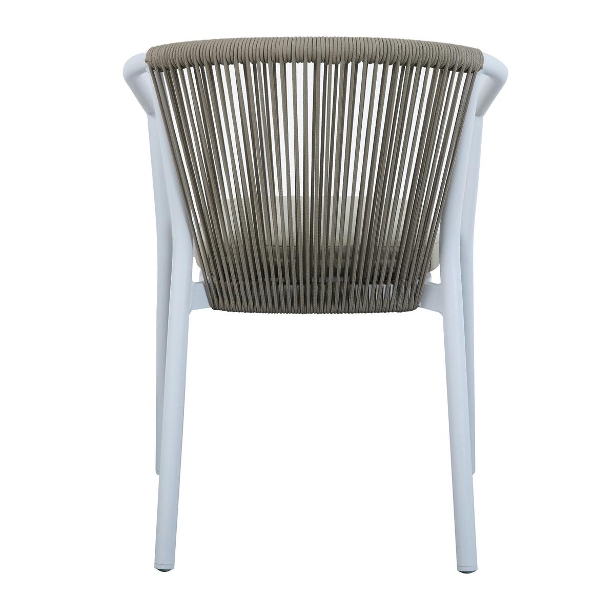 Gartenset Suvi 5tlg - Weiß/Teakfarben, MODERN, Metall (160/90/74cm) - Ambia Garden