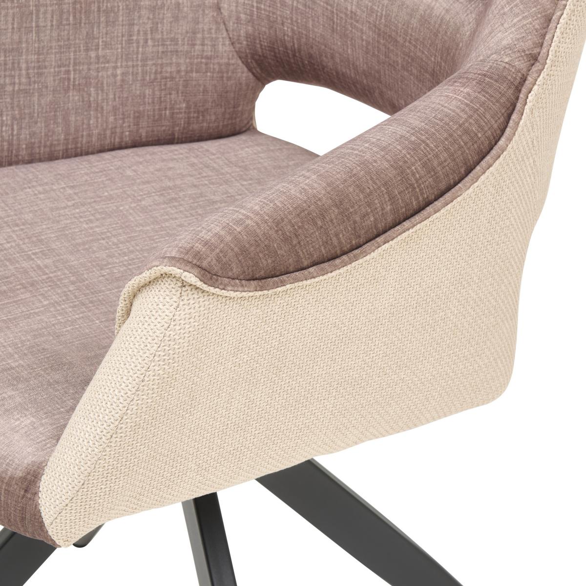 Armlehnstuhl Kiran Samt Beige, B: 62 Cm - Beige/Schwarz, KONVENTIONELL, Textil/Metall (62/86/64cm) - MID.YOU