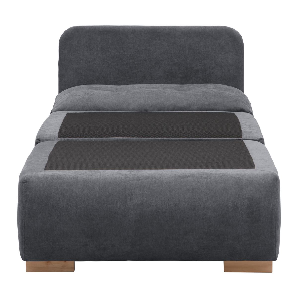 Rozkladacie kreslo MODENA, antracitová - čierna/prírodná farba, textil/plast (89/88/90cm) - Based