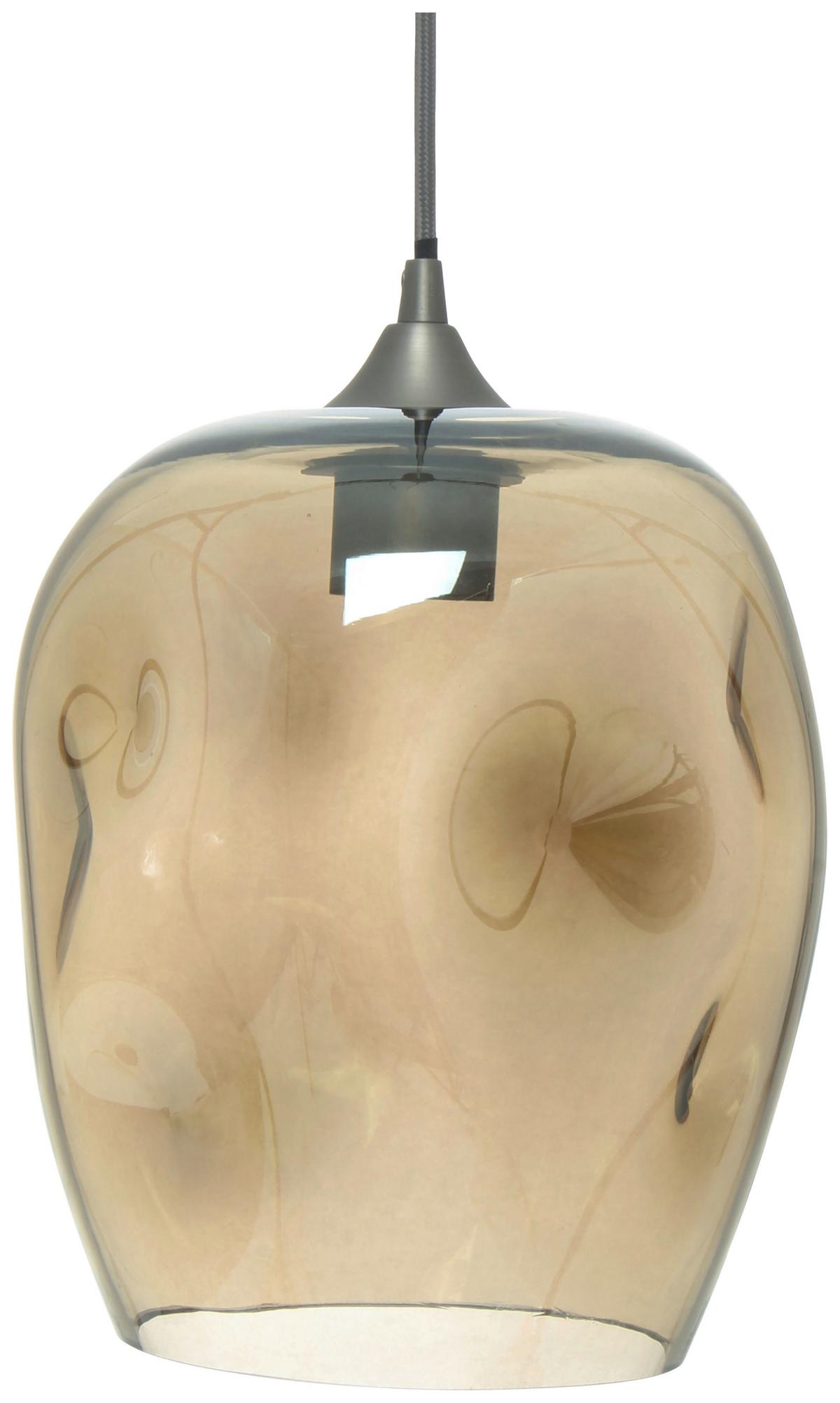 Hängeleuchte Vicky 125 Grau/Klar B: 22 cm - Klar/Grau, Basics, Glas (22/22/34cm) - Kayoom