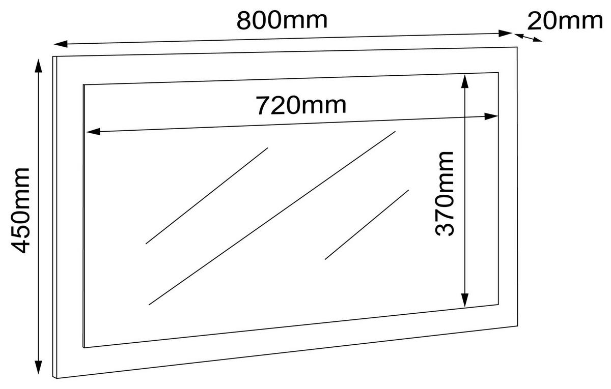 Spiegel Salia Weiß, Eiche Dekor B: 80cm - Honigeiche/Weiß, Design, Glas/Holzwerkstoff (80/45/2cm) - MID.YOU