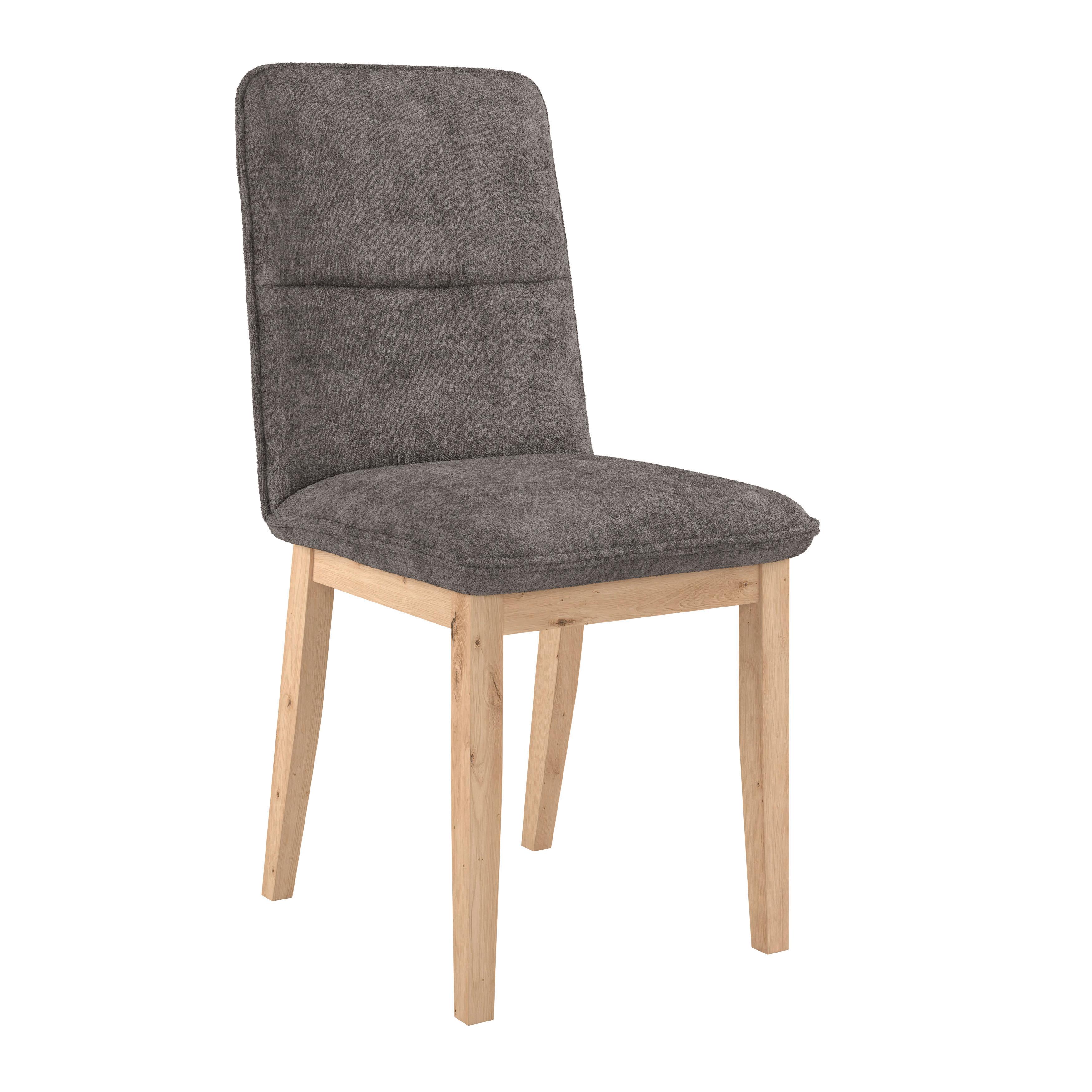 Stuhl Beluna Ii Webstoff Grau, B: 47cm - Eichefarben/Grau, KONVENTIONELL, Holz/Textil (47/91/44cm) - James Wood