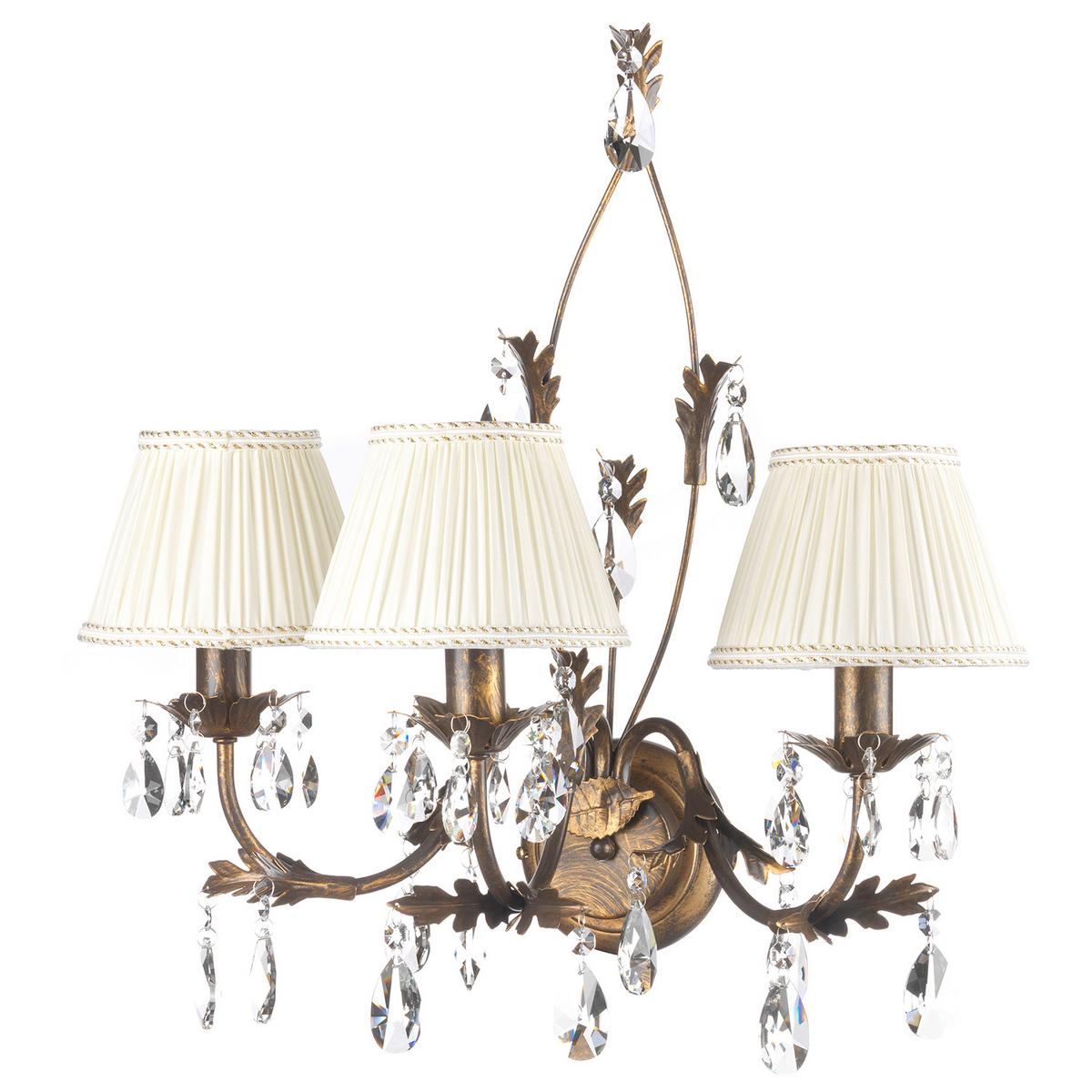 Wandleuchte 4669/ap3b - Bronzefarben, KONVENTIONELL, Glas/Textil (53/52cm)