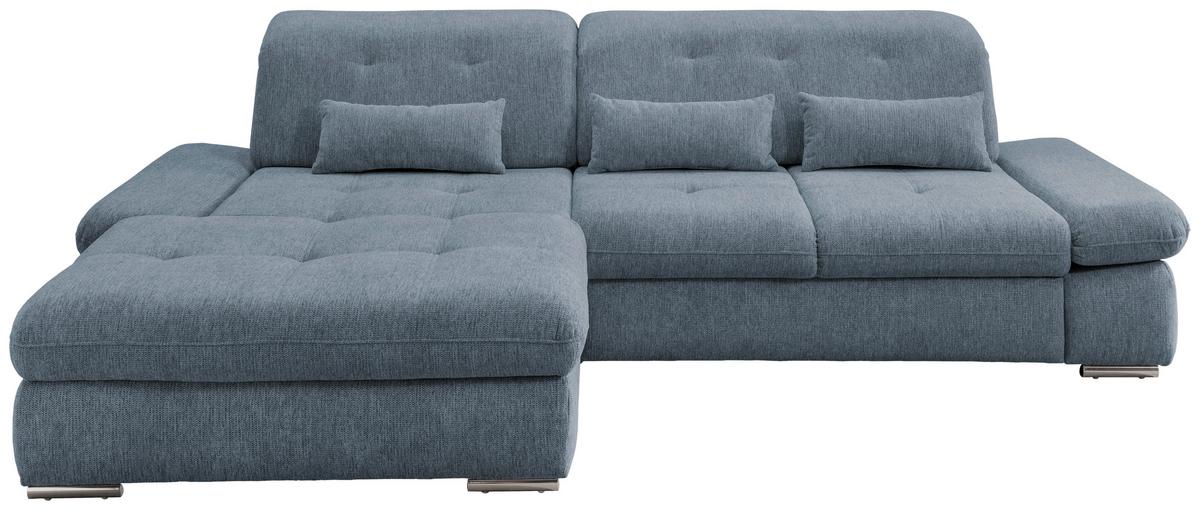 Ecksofa mit hellblauem Chenille-Bezug