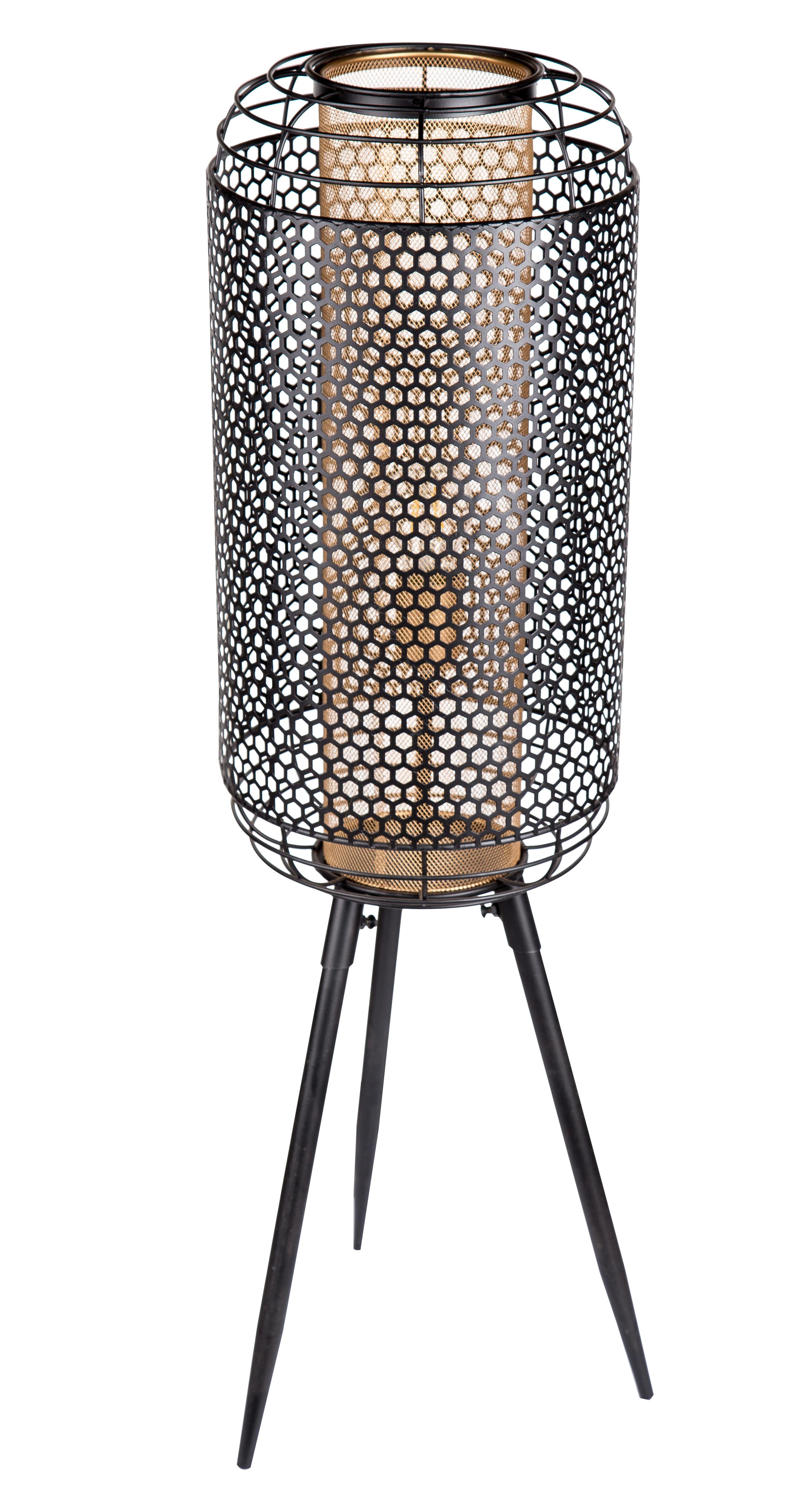 Stehleuchte 407901456x Denton *sbn* - Goldfarben/Schwarz, Design, Metall (30/110cm) - Globo