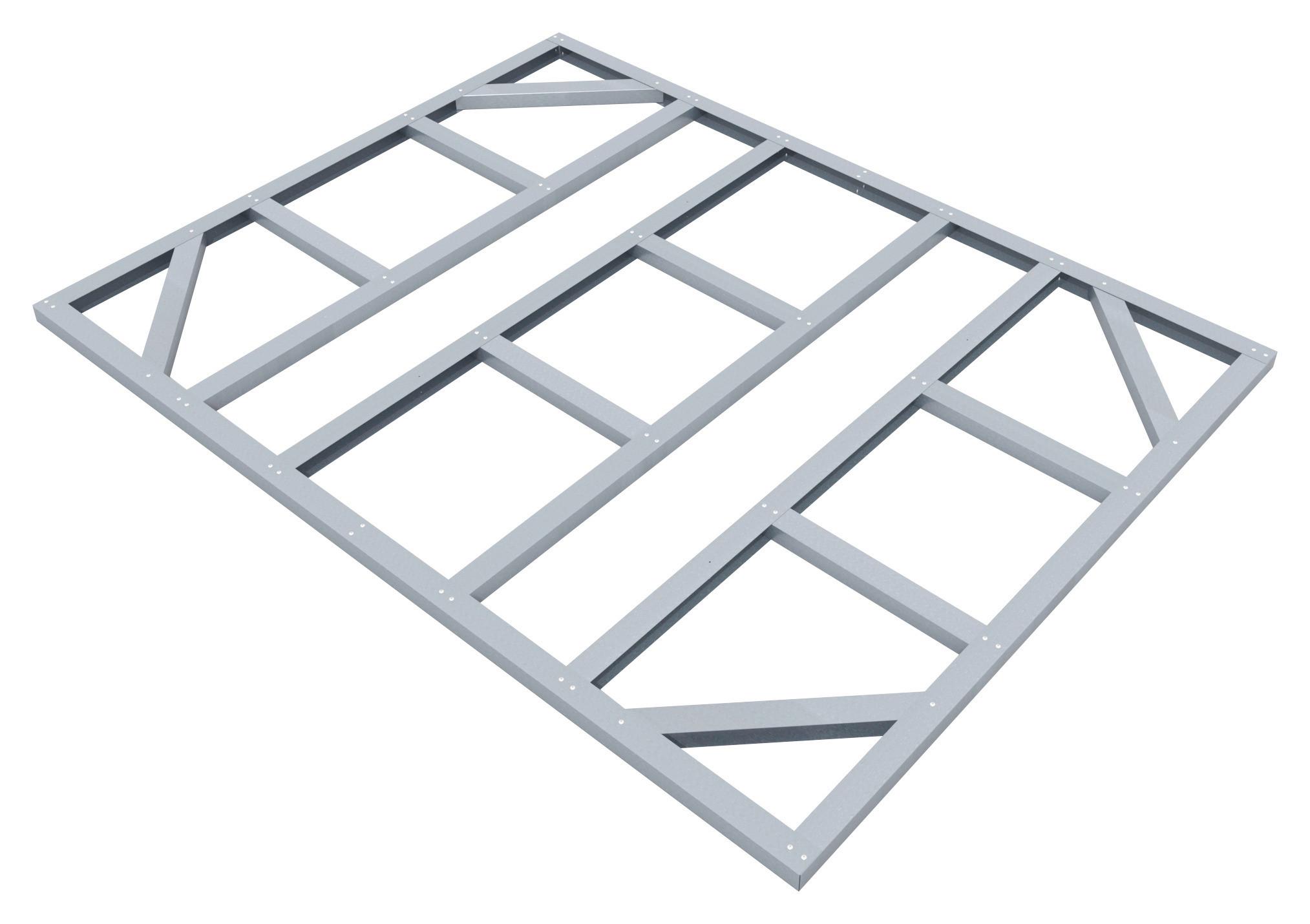 Fundamentrahmen 175x234cm, Stahl, wetterfest - Silberfarben, Basics, Metall (175/2/234cm)