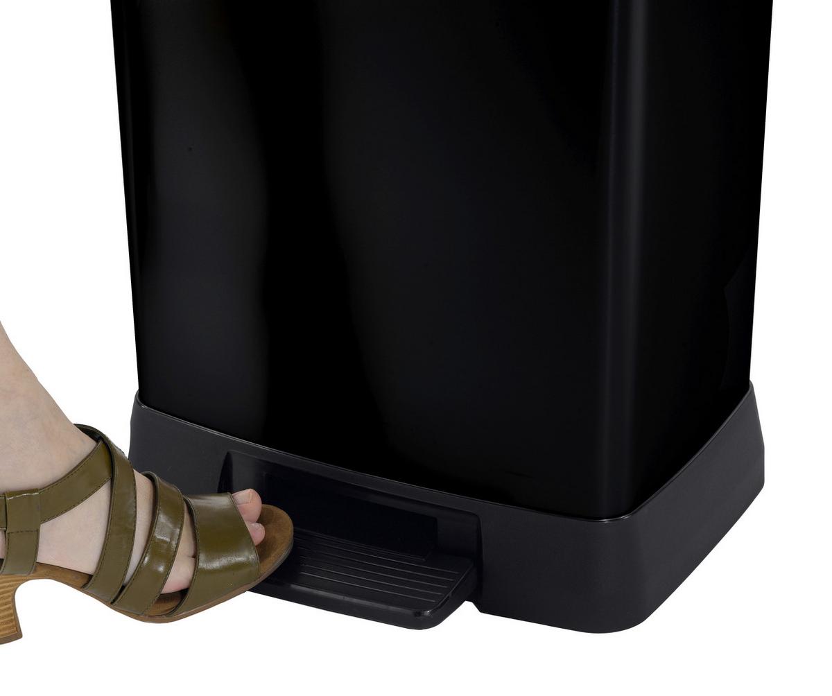 Mülleimer Deco Mit Deckel 50 L Kunststoff Schwarz - Schwarz, Basics, Kunststoff (36,0/81,1/44,0cm) - Keter