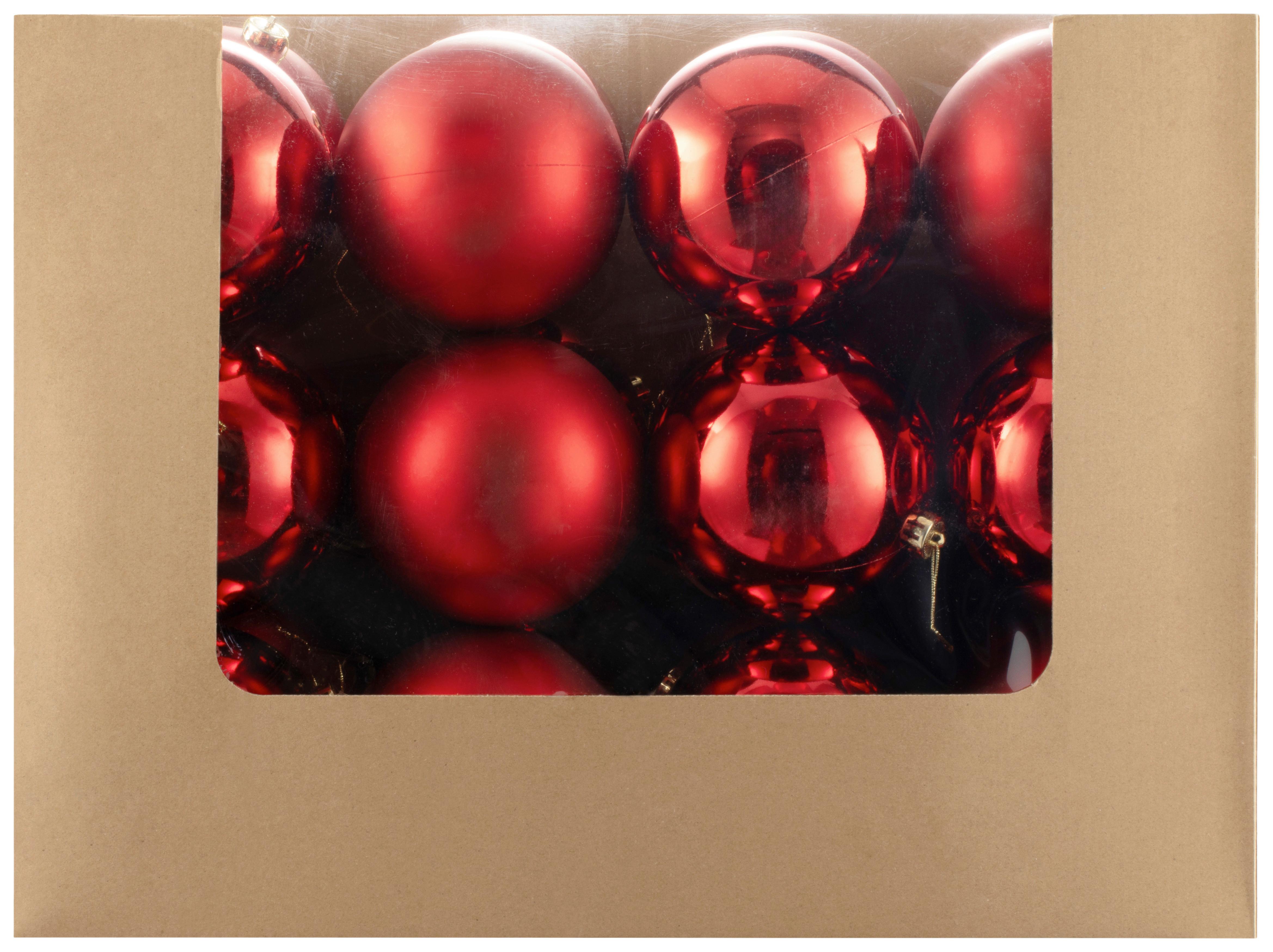 Christbaumkugel Kunststoff Silberfarben Handmade - Rot, KONVENTIONELL, Kunststoff (15cm) - Luca Bessoni