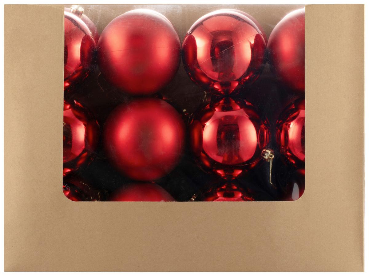 Christbaumkugel Kunststoff Silberfarben Handmade - Rot, KONVENTIONELL, Kunststoff (15cm) - Luca Bessoni