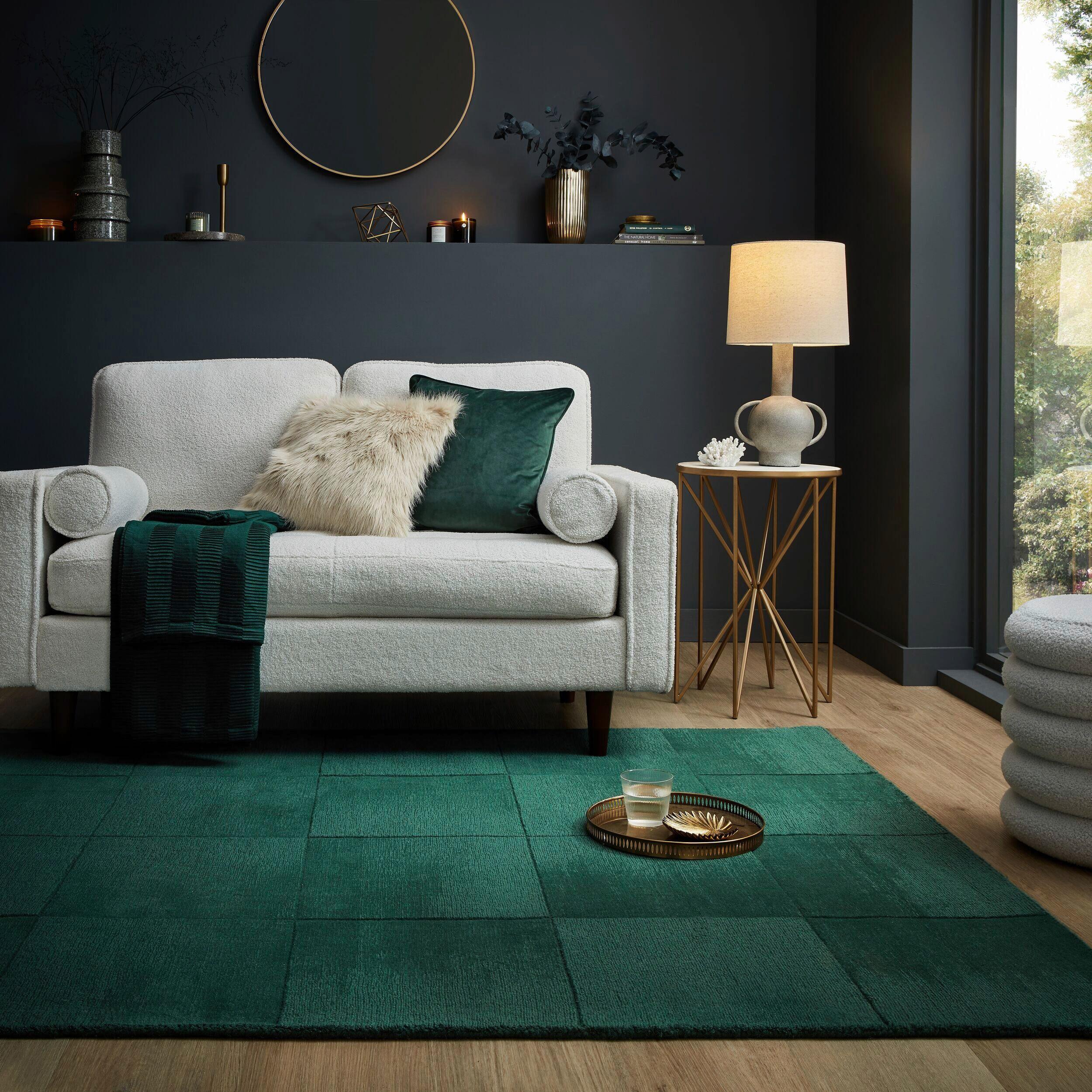 Wollteppich Demi Check Ombre Green 120x170 - Grün, Basics, Textil (120/170cm)