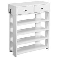 Viacúčelový regál standregal biely - biela/strieborná, Modern, kov/kompozitné drevo (60/79/24cm) - MID.YOU