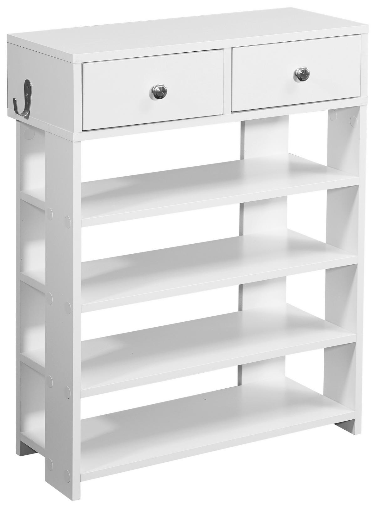 Viacúčelový regál standregal biely - biela/strieborná, Modern, kov/kompozitné drevo (60/79/24cm) - MID.YOU