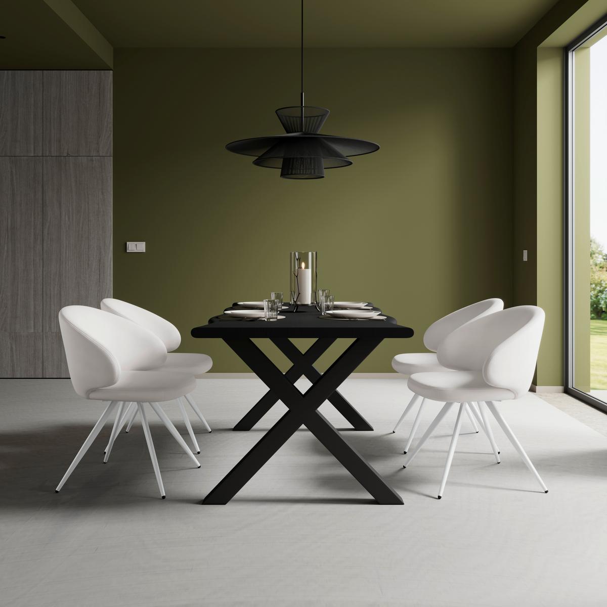 Židle s područkami Adele, krémová - bílá/krémová, Moderní, kov/textil (62/52/84cm) - Bessagi Home