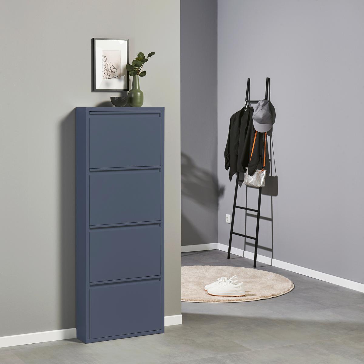 VÝKLOPNÁ SKRINKA NA TOPÁNKY BERT BLAU - modrá, Modern, kov (51/137/16cm) - Boxxx