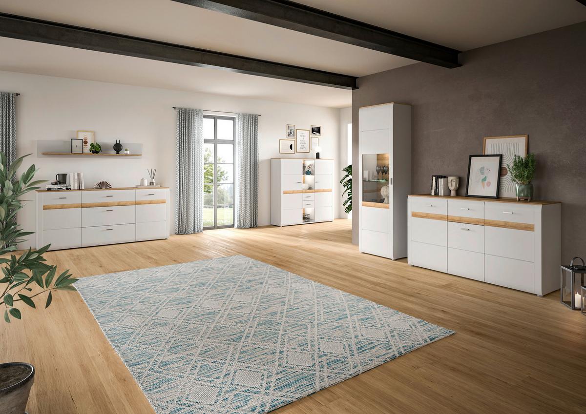 Vitrine Ashton Grau Rivera Eiche B: 61 cm - Design, Glas/Holzwerkstoff (61/202/43cm) - MID.YOU