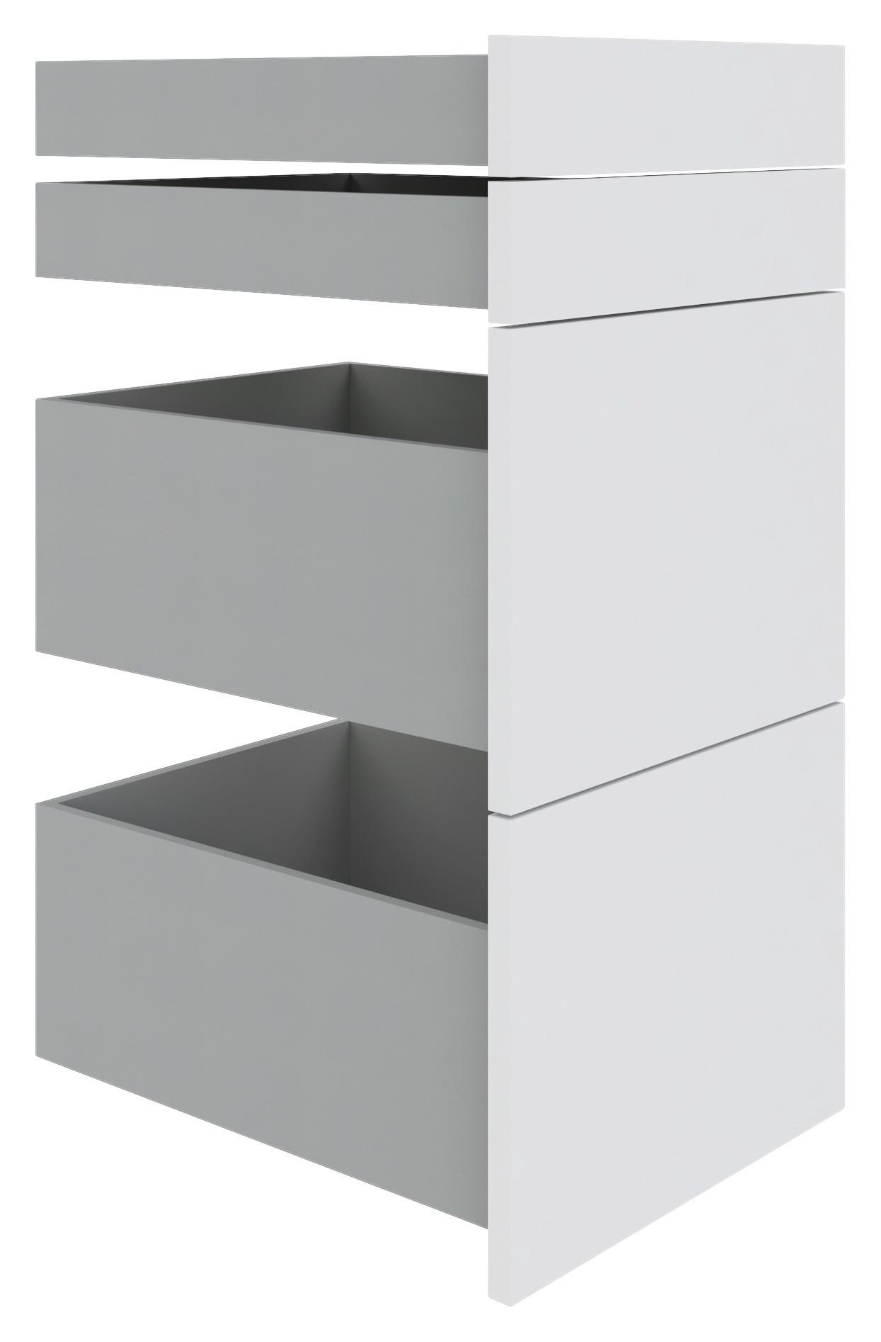 Sada Zásuviek Unit - biela, Moderný, kompozitné drevo (45,3/83/47cm) - Ondega