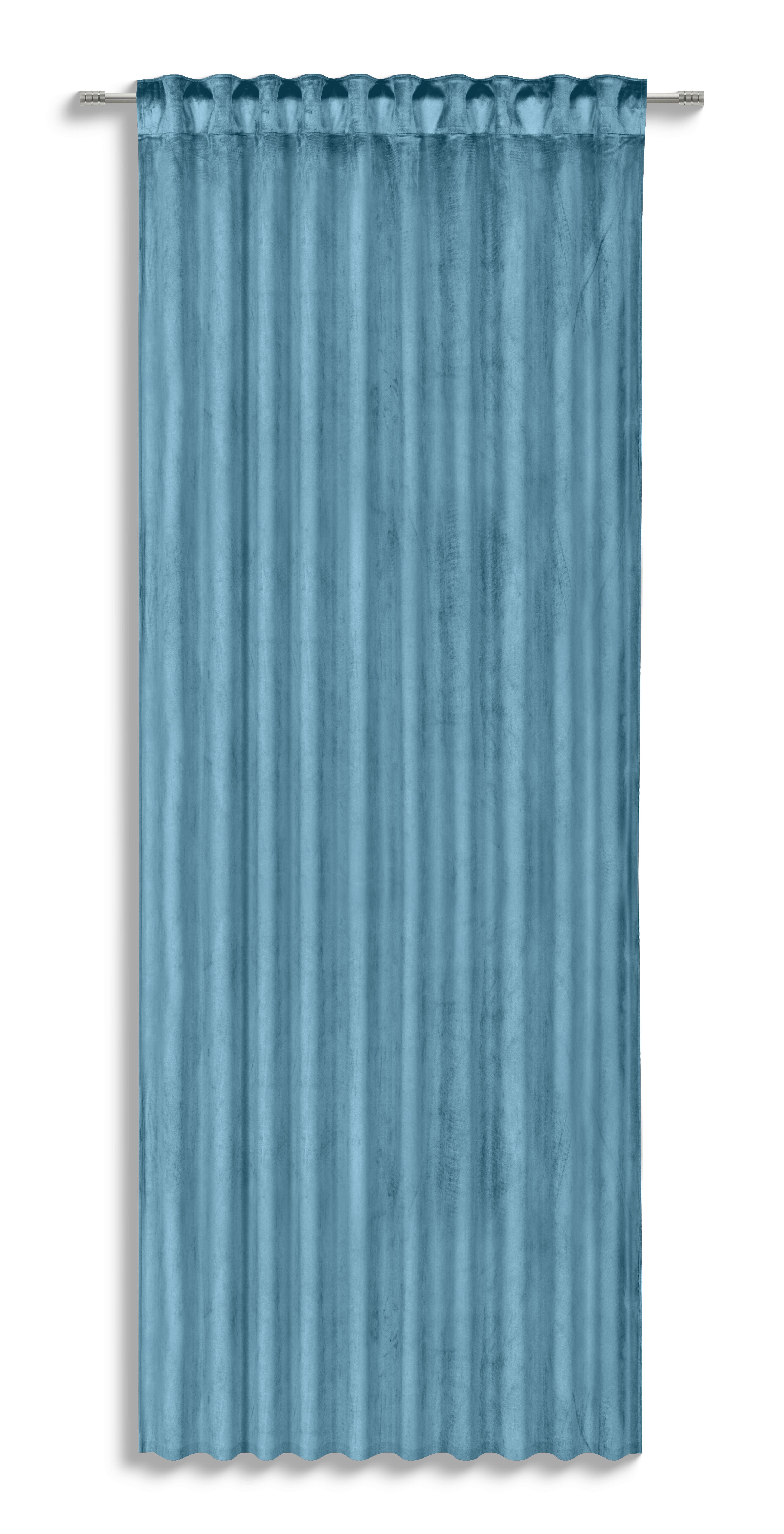 Fertigvorhang Cozy - Blau, MODERN, Textil (140/245cm) - Luca Bessoni