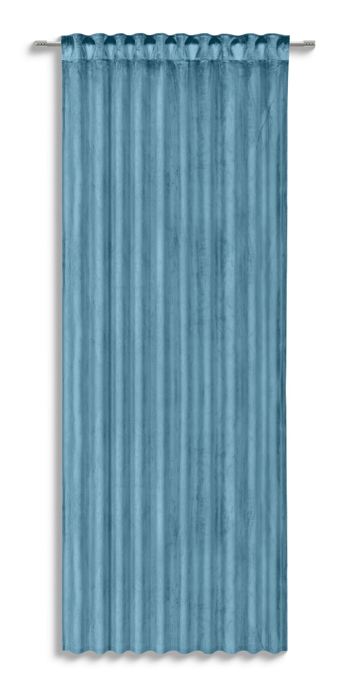 Fertigvorhang Cozy - Blau, MODERN, Textil (140/245cm) - Luca Bessoni
