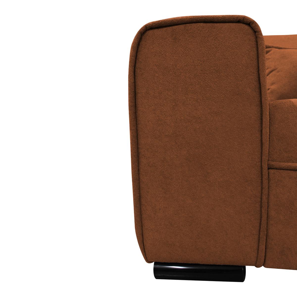 Ecksofa Classic Rostfarben 270x175 Cm - Rostfarben/Schwarz, Design, Textil (270/175cm) - MID.YOU