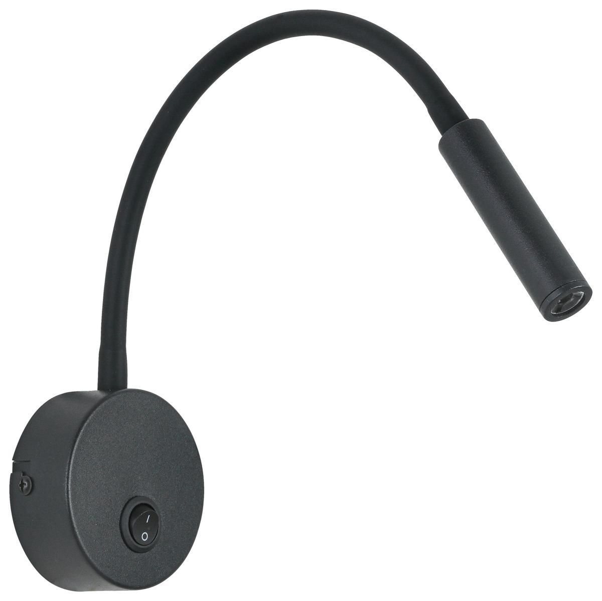 NÁSTENNÉ LED SVIETIDLO HUOIM - čierna, Konventionell, kov/plast (3/8/46cm) - Mömax