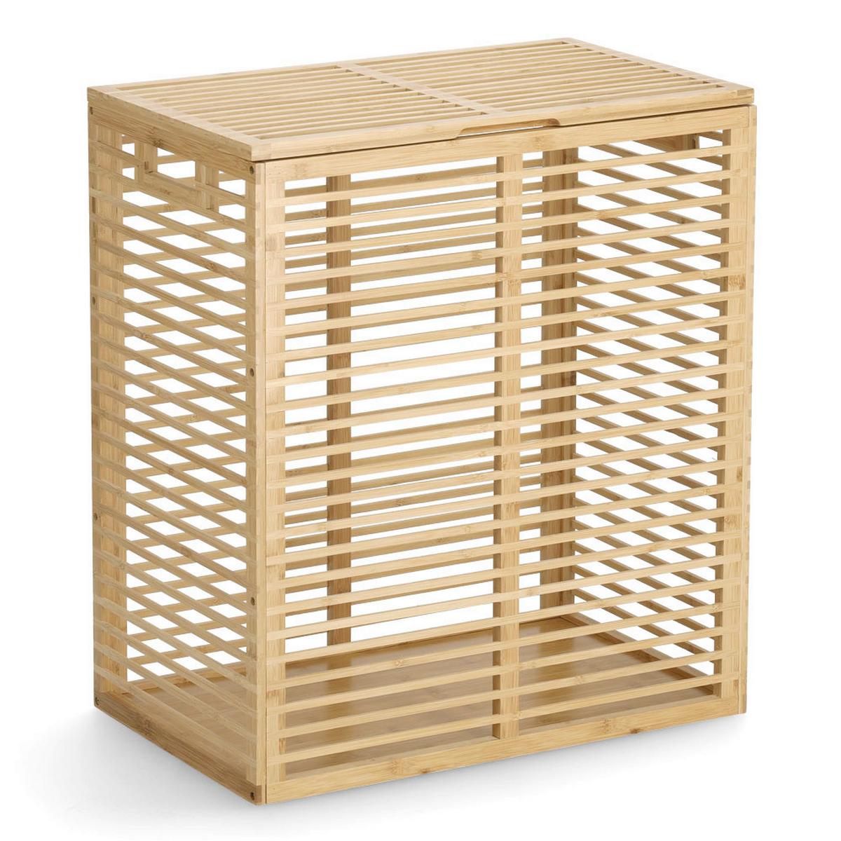 Wäschesammler Naturfarben B: 53,5 Cm - Naturfarben, Basics, Holz (53,5/33/61cm) - Zeller Present