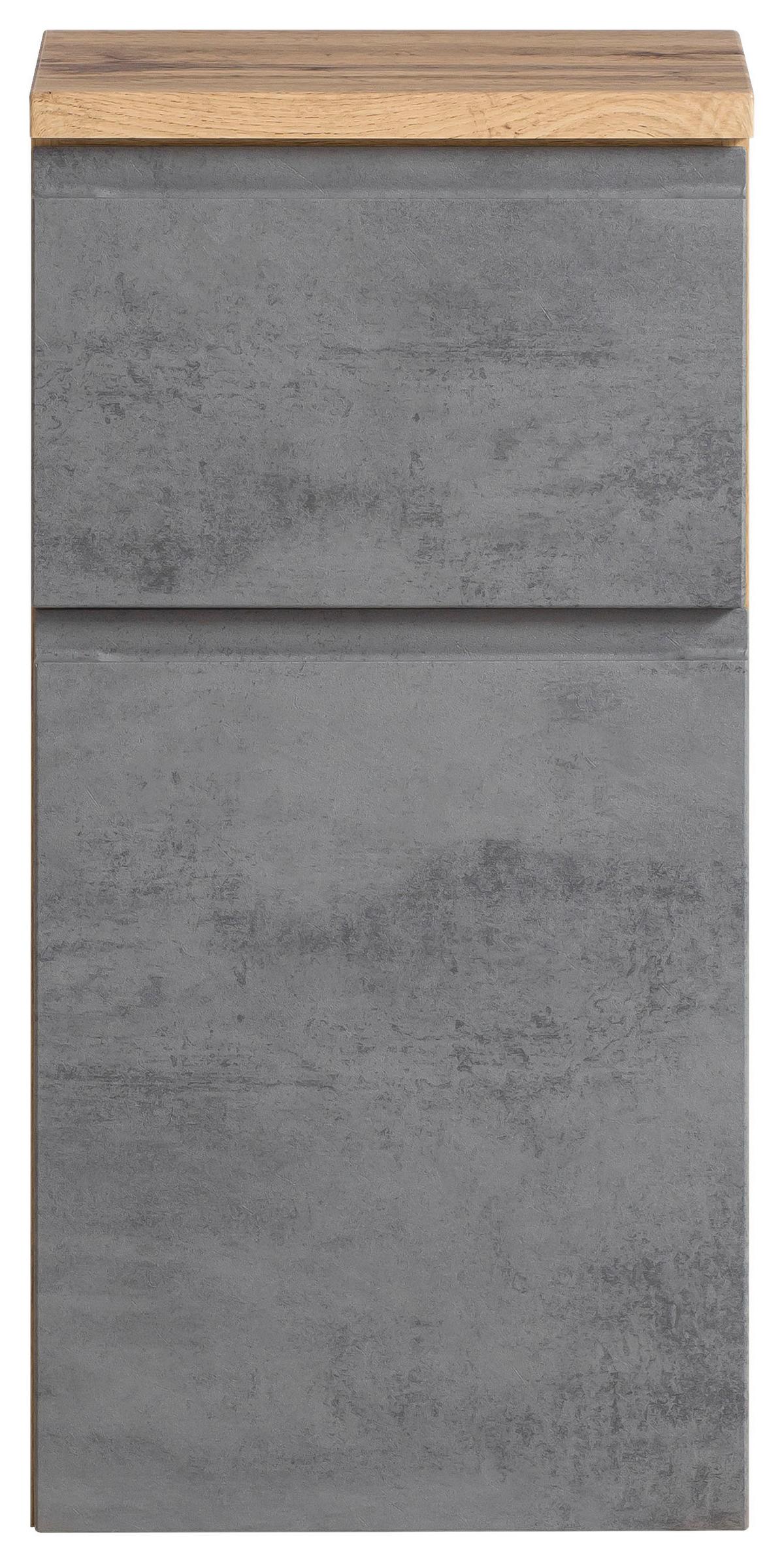 Unterschrank Varese B: 40 cm Hellgrau/Eiche Wotan - Eiche Wotan/Hellgrau, MODERN, Holzwerkstoff (40/79/35cm) - Held