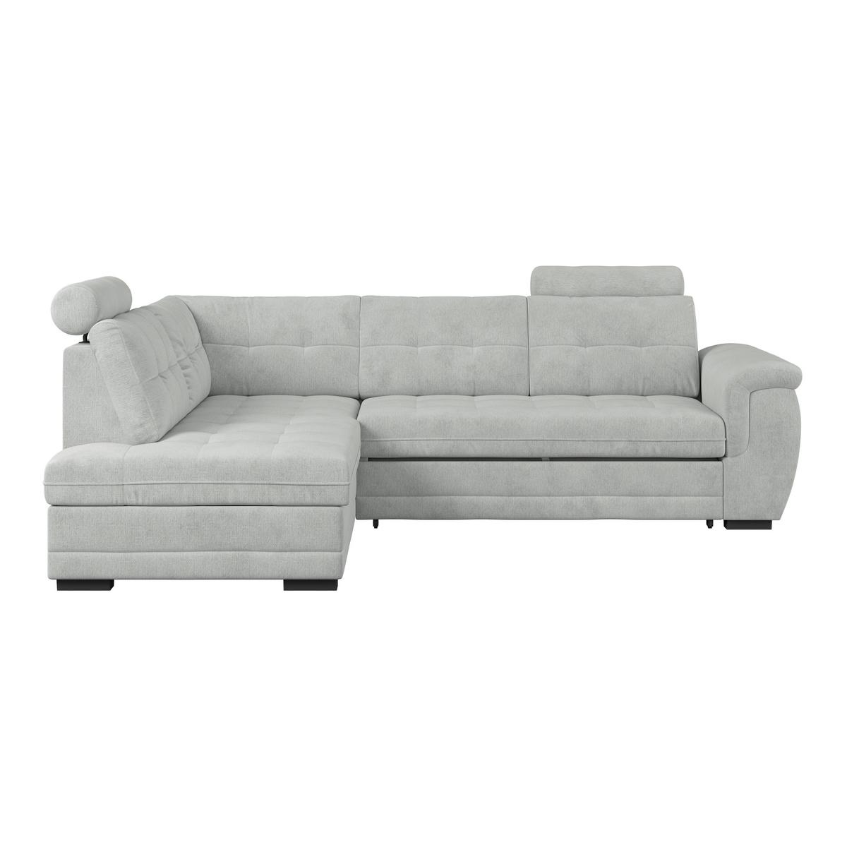 Ecksofa mit Schlaffunktion Falco new Grau 183x251 cm - Schwarz/Grau, KONVENTIONELL, Textil (183/251cm) - Ondega