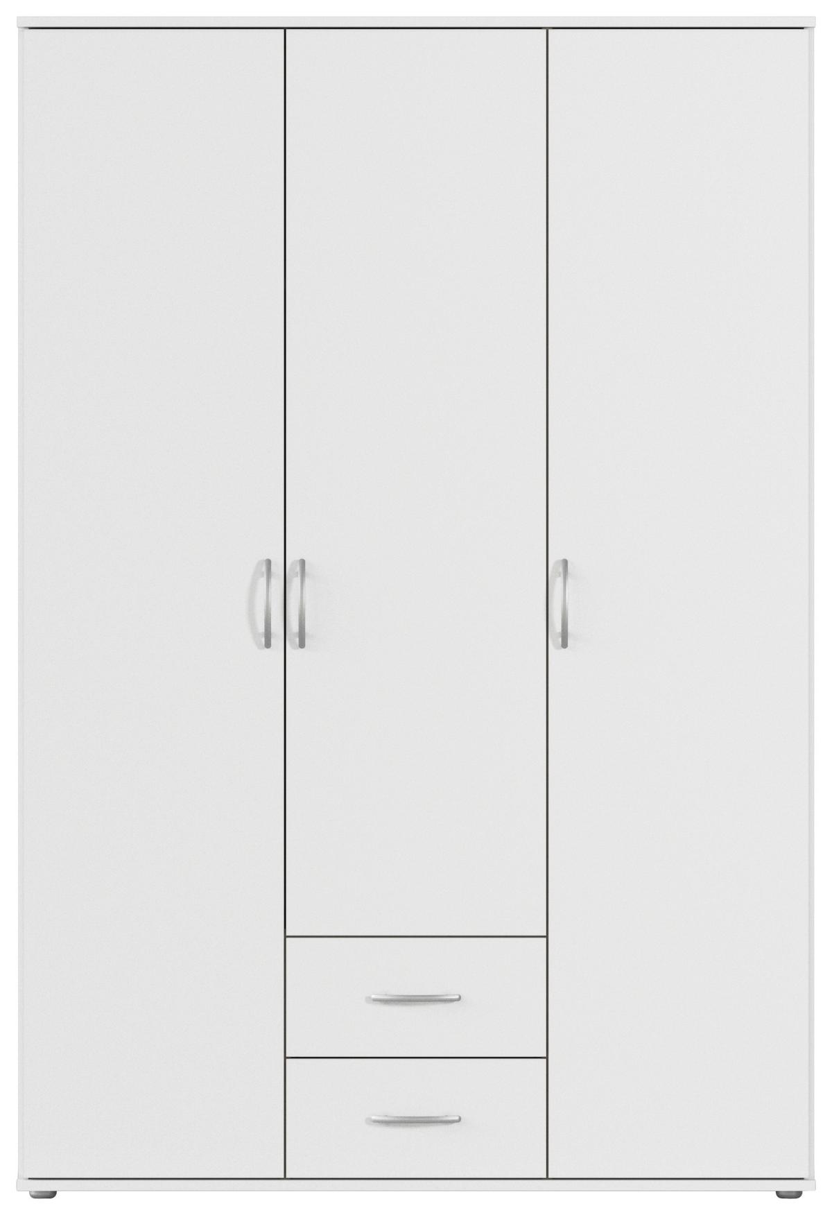 Drehtürenschrank Mit Schubladen 127cm  Paul 3 - Weiß, KONVENTIONELL, Holzwerkstoff (127/188/52cm)