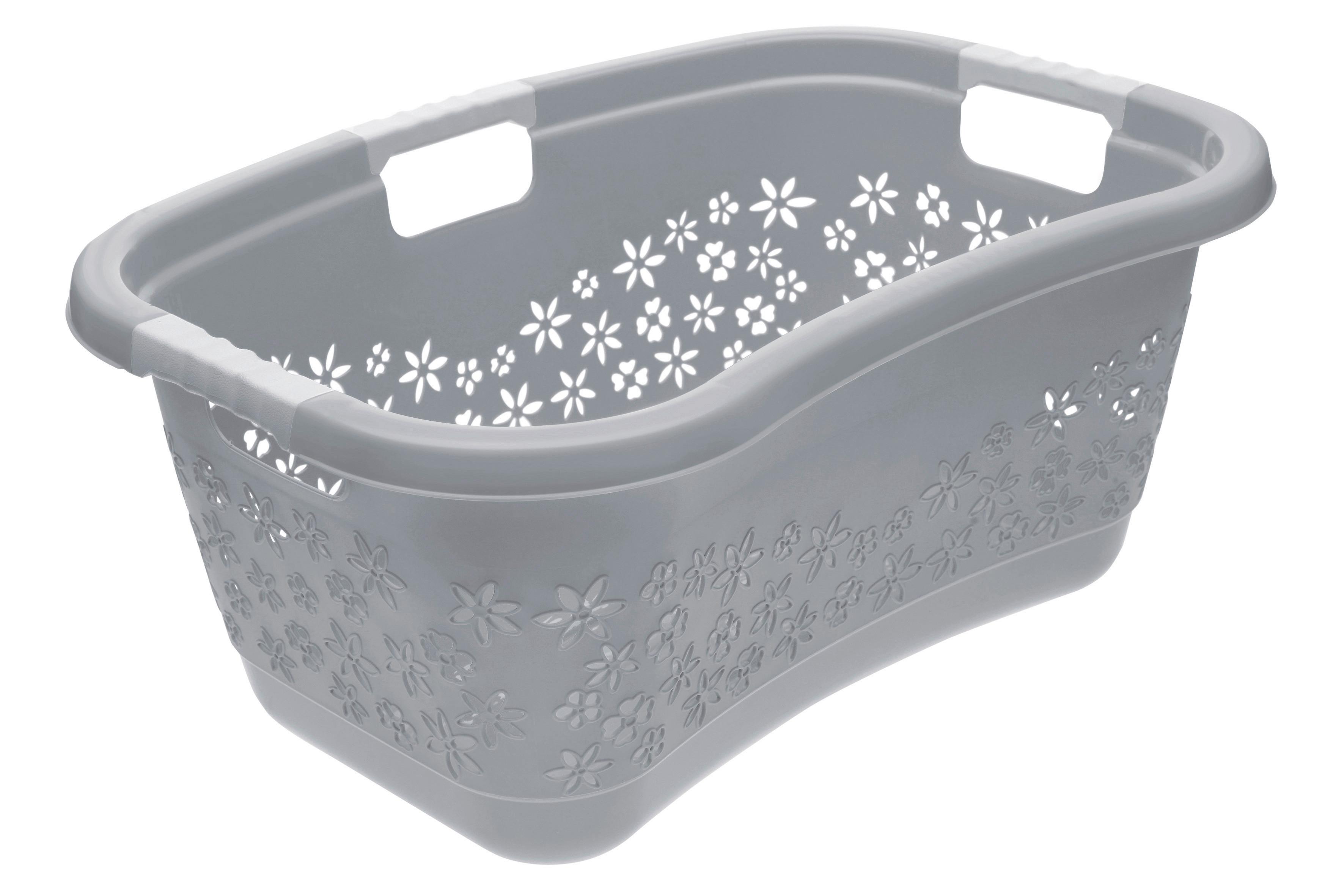 Wäschekorb Lasse Grau, 65x45x28,5 cm - Grau, Basics, Kunststoff (65/45/28,5cm)