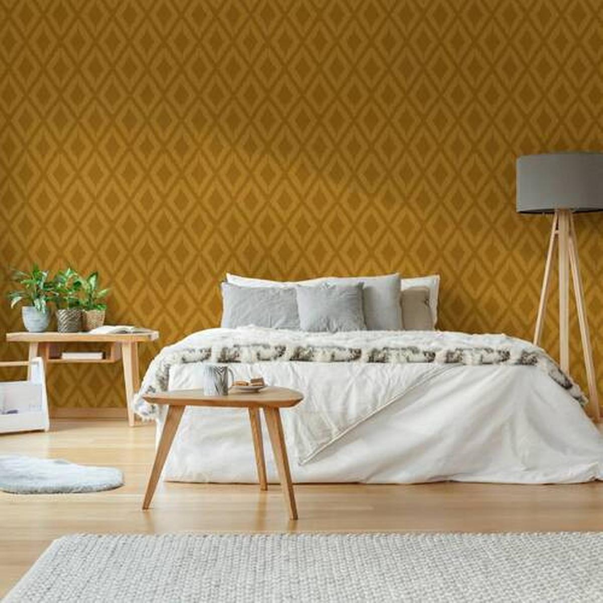 Vliestapete Ikat, Gelb - Gelb, Basics, Papier/Kunststoff (52/1005cm)