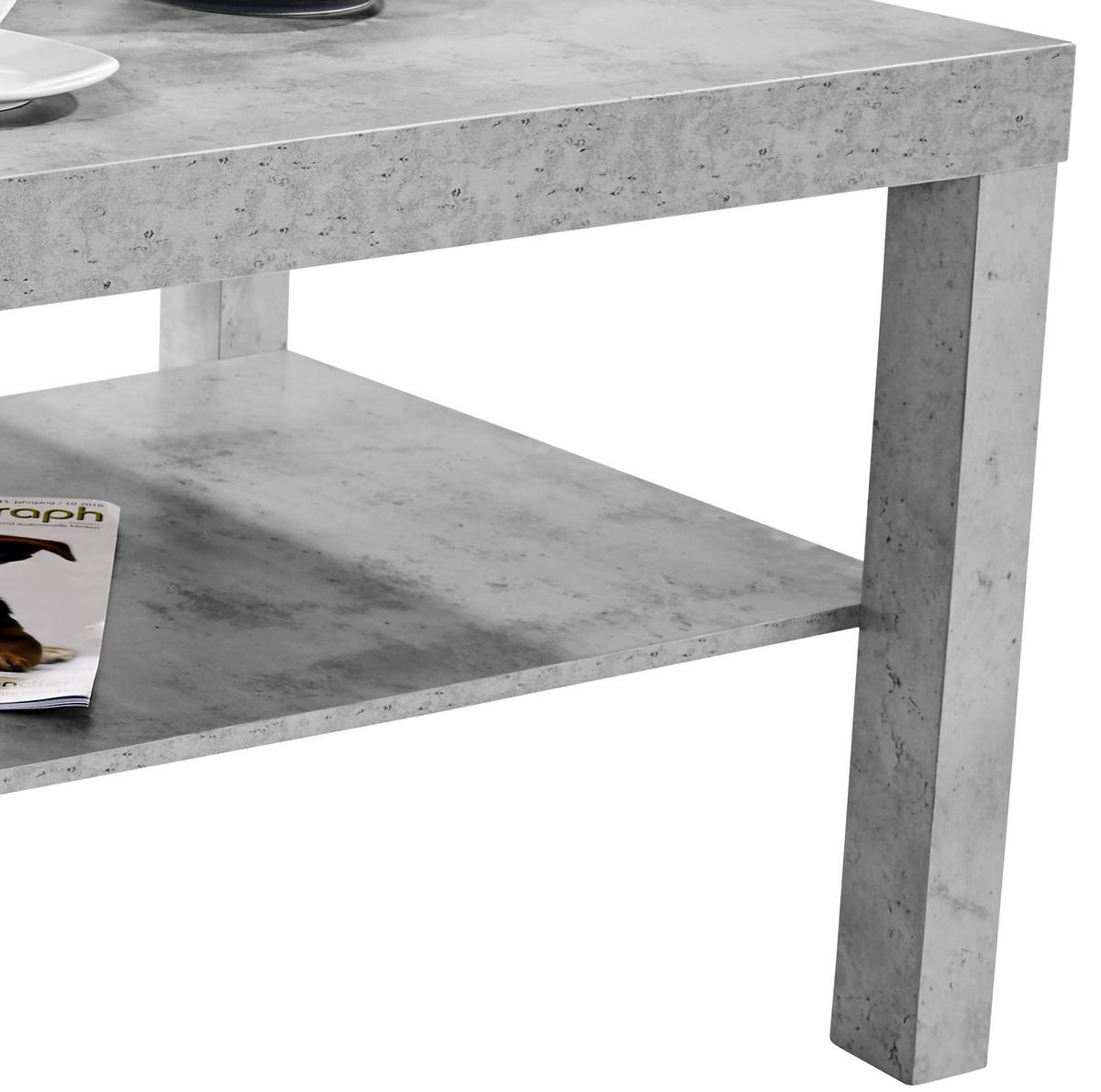 Couchtisch mit Ablagefach Light, Betonoptik Hell - Grau, MODERN, Holzwerkstoff/Kunststoff (90/45/55cm)