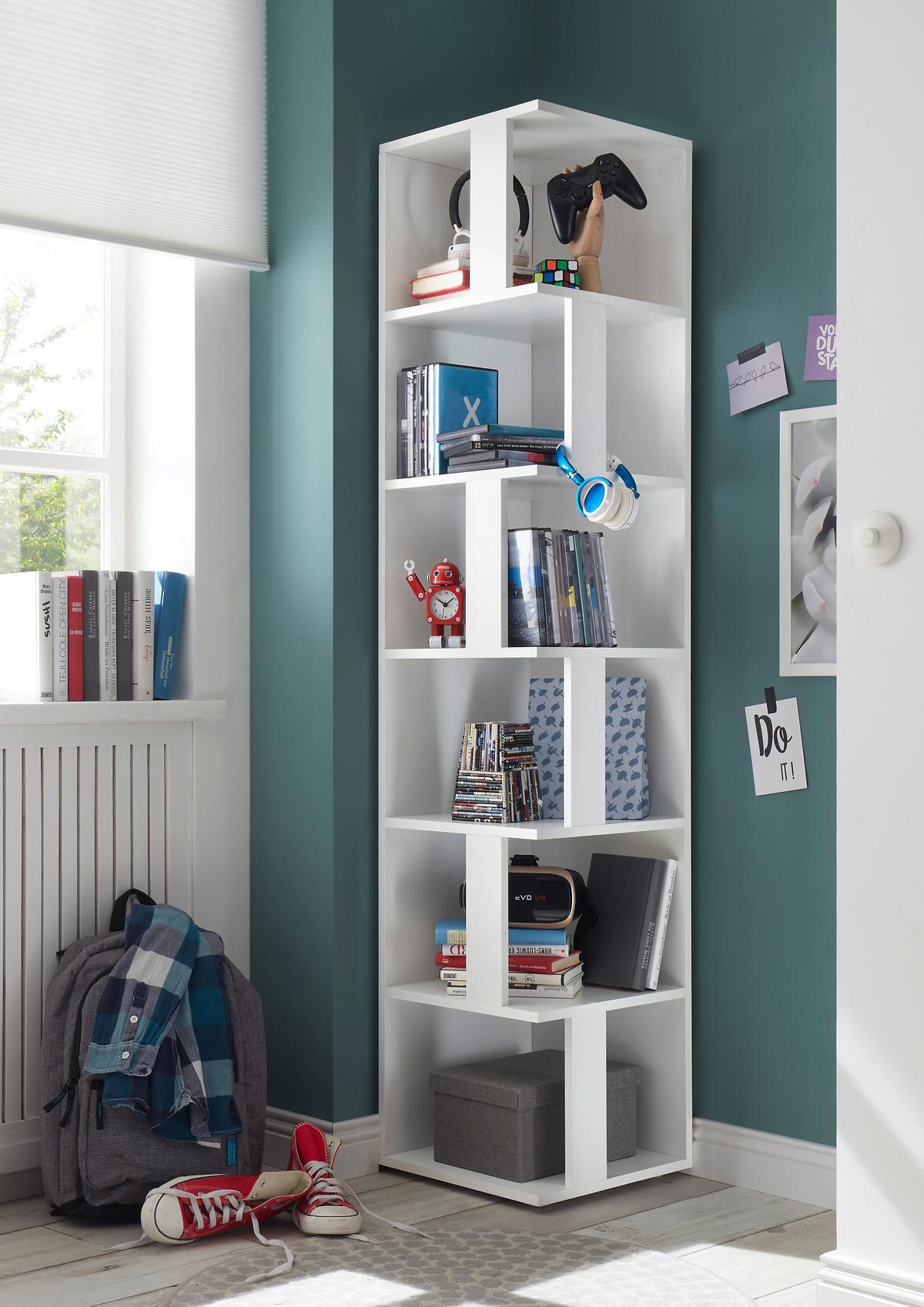 Eckregal Corner Shelf 38 cm Weiß - Weiß, Basics, Holzwerkstoff (38/186/38cm) - MID.YOU