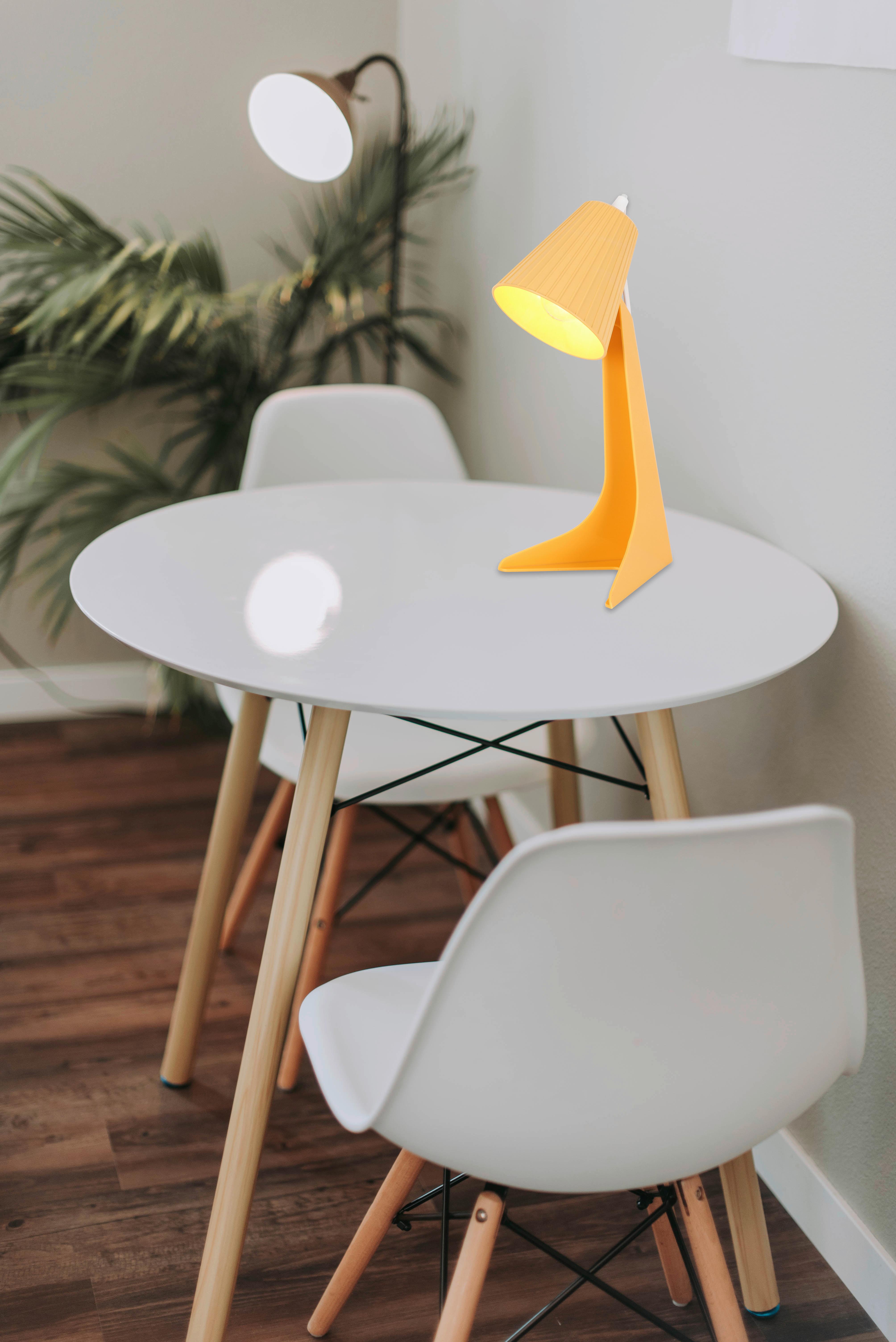 Stolná Lampa Bunti - oranžová, Romantický / Vidiecky, plast (15,6/34,3/18,9cm) - Modern Living