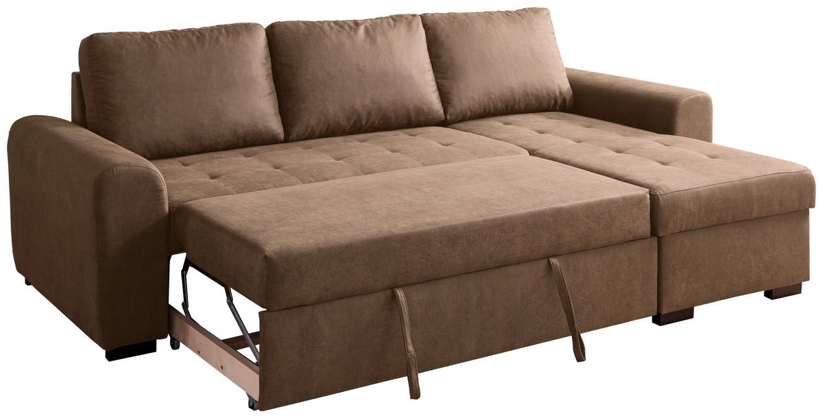 Rohová sedačka POLL, obojstranná, béžová - béžová, Modern, textil (243/85/155cm) - Based