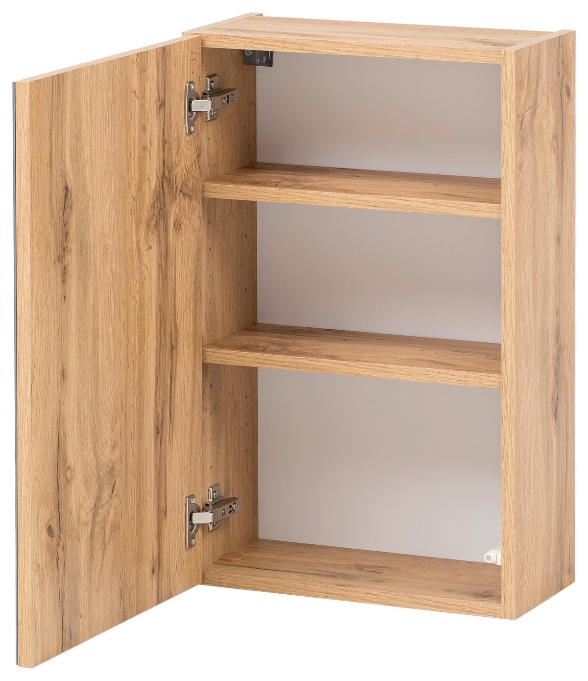 Badmöbel-Set 6--Teilig. inkl. LED Helsinki, Grau/Eiche - Eichefarben/Weiß, KONVENTIONELL, Glas/Holzwerkstoff (160cm) - Held