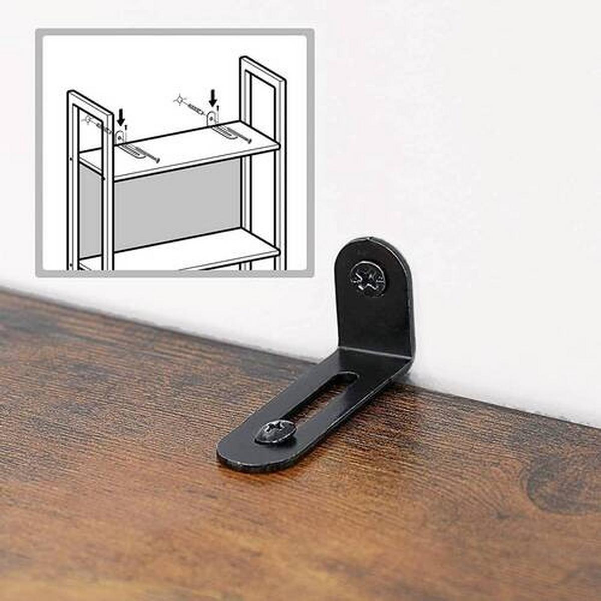 Bücherregal Rustikal B: 62 Cm Braun/schwarz - Schwarz/Braun, Basics, Holzwerkstoff/Metall (62/165/24cm) - Boxxx