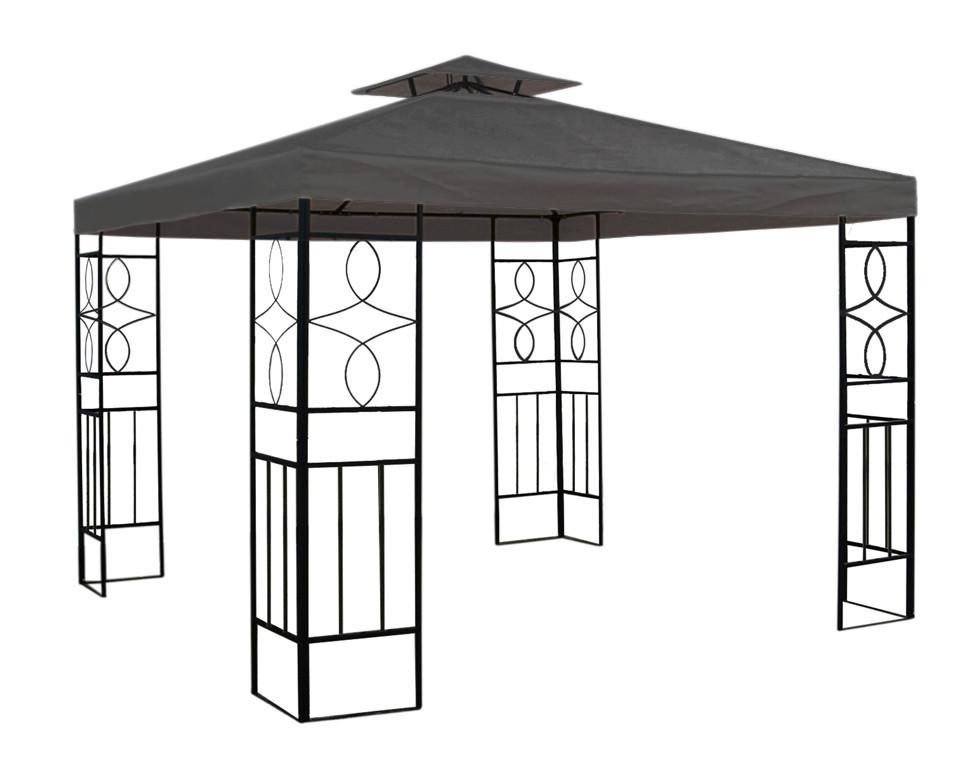 Pavillon 298x298 cm Schwarz/Anthrazit - Anthrazit/Schwarz, Basics, Textil/Metall (298/260/298cm)