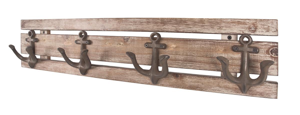 Nástenný vešiak SAILER 4 - hnedá, Romantik / Landhaus, drevo (66/14/7cm) - Mömax