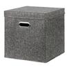 Skládací krabice BOBBY S VÍKEM - černá, Moderní, karton/textil (33/33/33cm) - Mömax