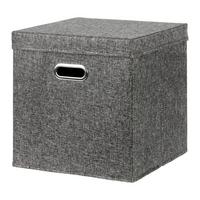 Skládací krabice BOBBY S VÍKEM - černá, Moderní, karton/textil (33/33/33cm) - Mömax