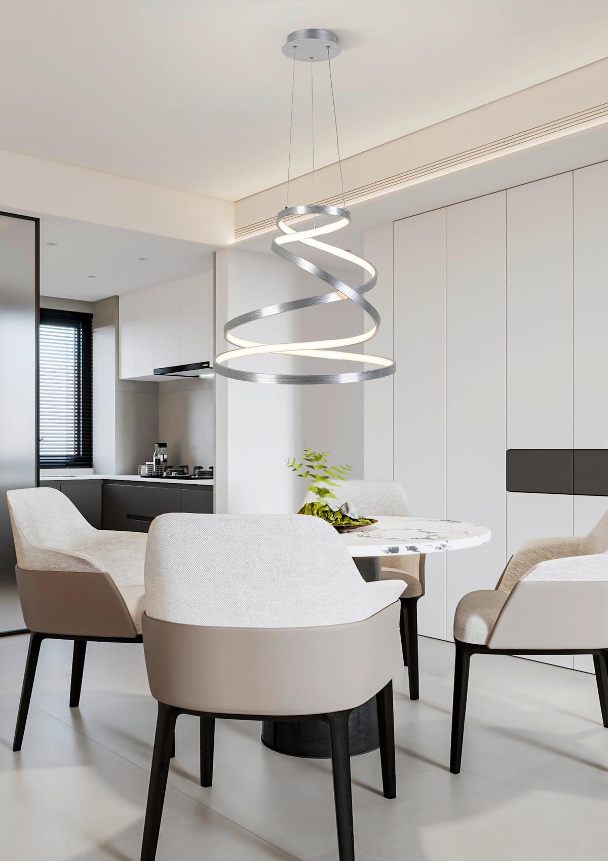 ZÁVESNÉ LED SVIETIDLO SILVI - strieborná, Modern, kov/plast (50/120cm) - Mömax