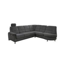 Ecksofa mit Relaxfunktion Parole Anthrazit Chenille - Chromfarben/Anthrazit, MODERN, Textil (275/236cm) - Livetastic