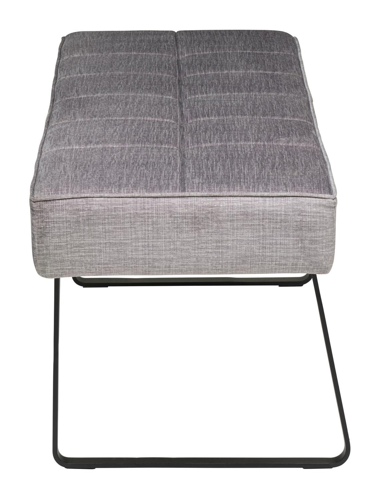 Sitzbank Tilos ohne Lehne Samt Dunkelgrau, B: 140 cm - Dunkelgrau/Schwarz, KONVENTIONELL, Textil/Metall (140/49/47cm) - MID.YOU