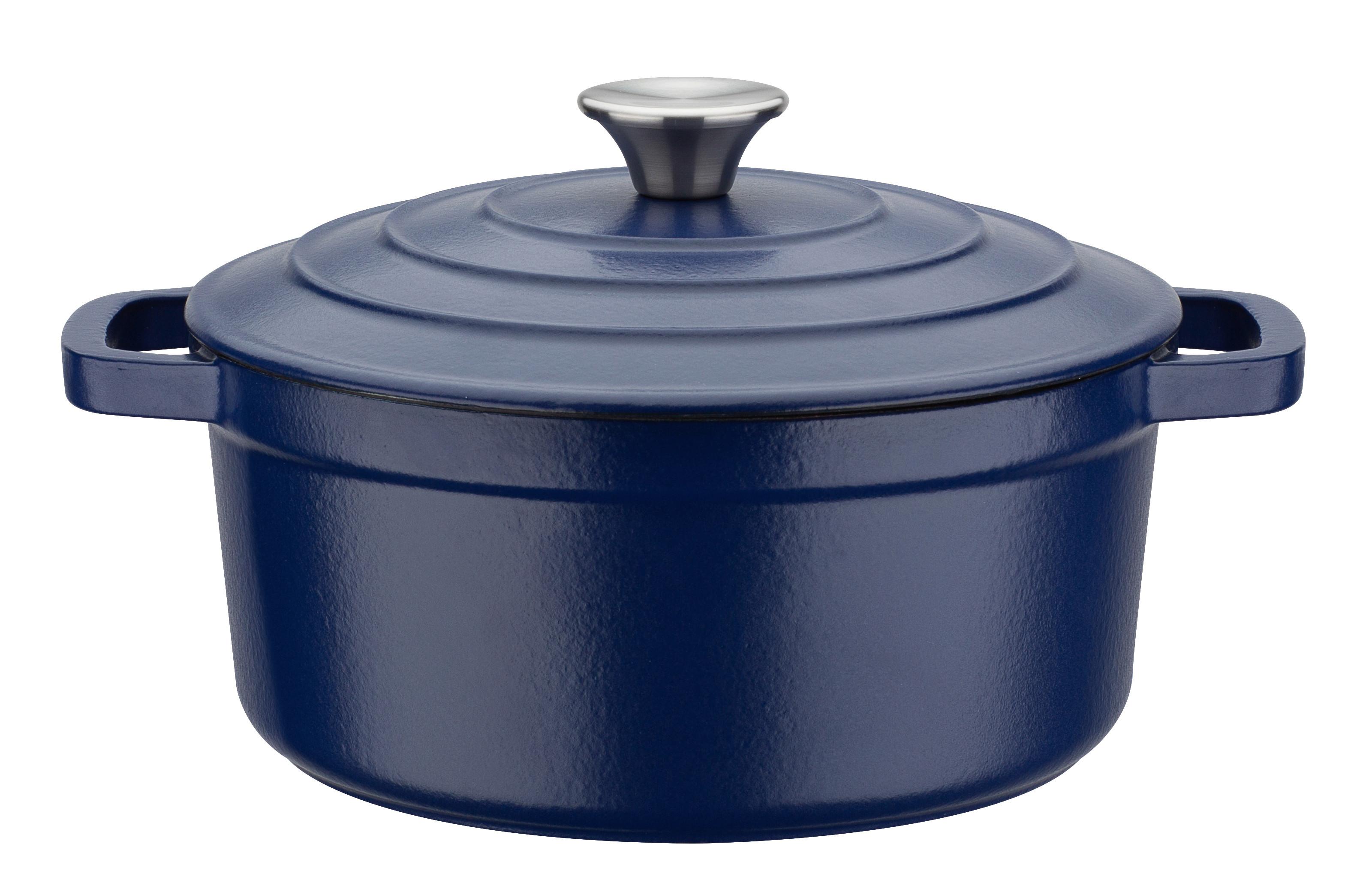 Kochtopf Blue Magic Dunkelblau, D: 24cm - Dunkelblau, Basics, Metall (24cm) - GSW